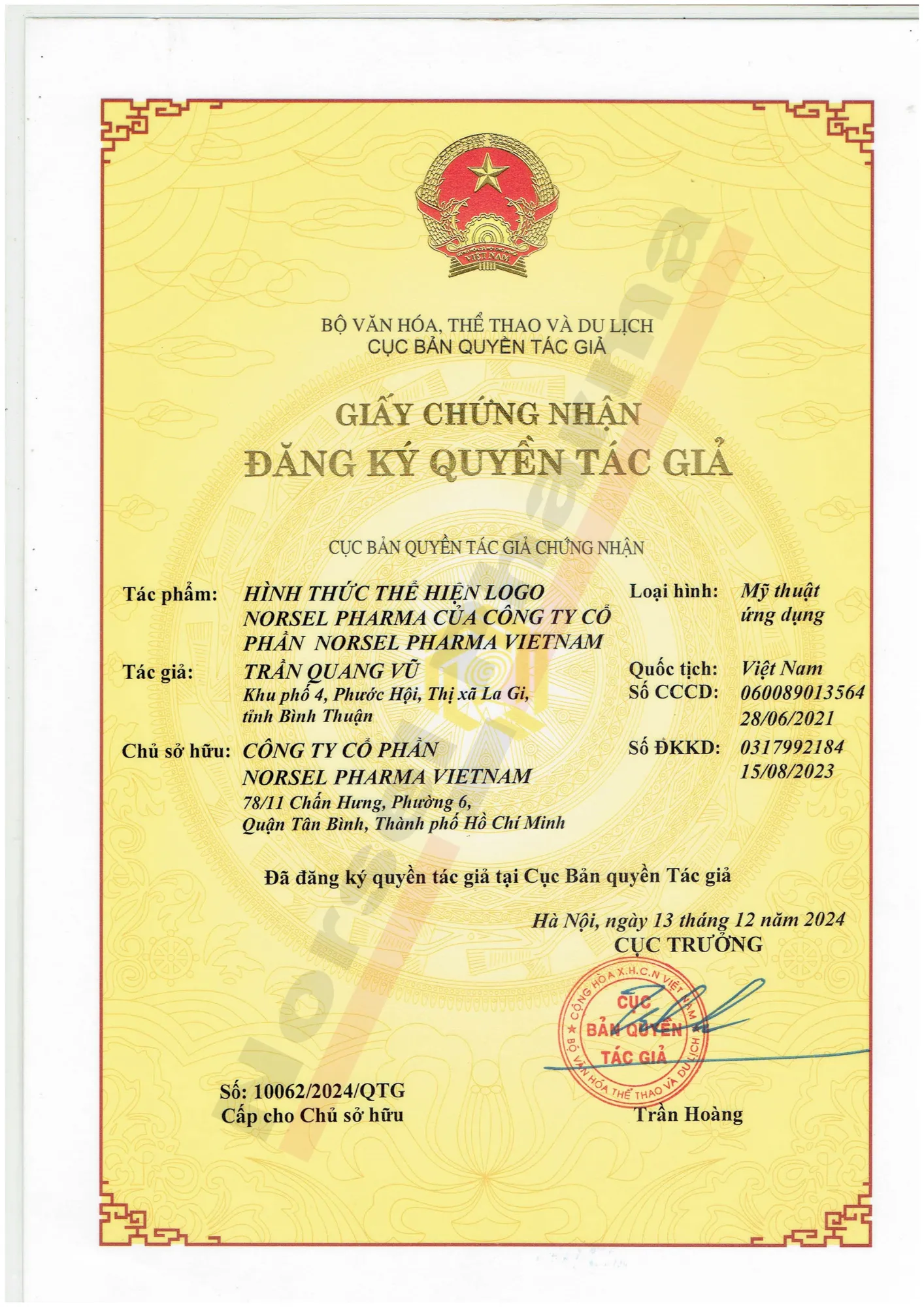 Quyền tác giả nhãn hiệu Norsel Pharma